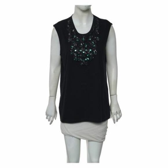 STELLA MCCARTNEY Navy Embellished Jeweled Sleeveless Tunic Top Size 40/M-L - Picture 1 of 11